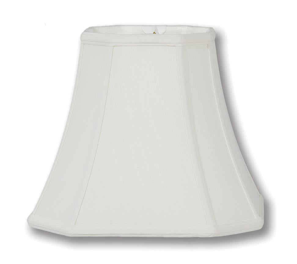 Cut Corner Square Lamp Shades - Off White Tissue Shantung Material