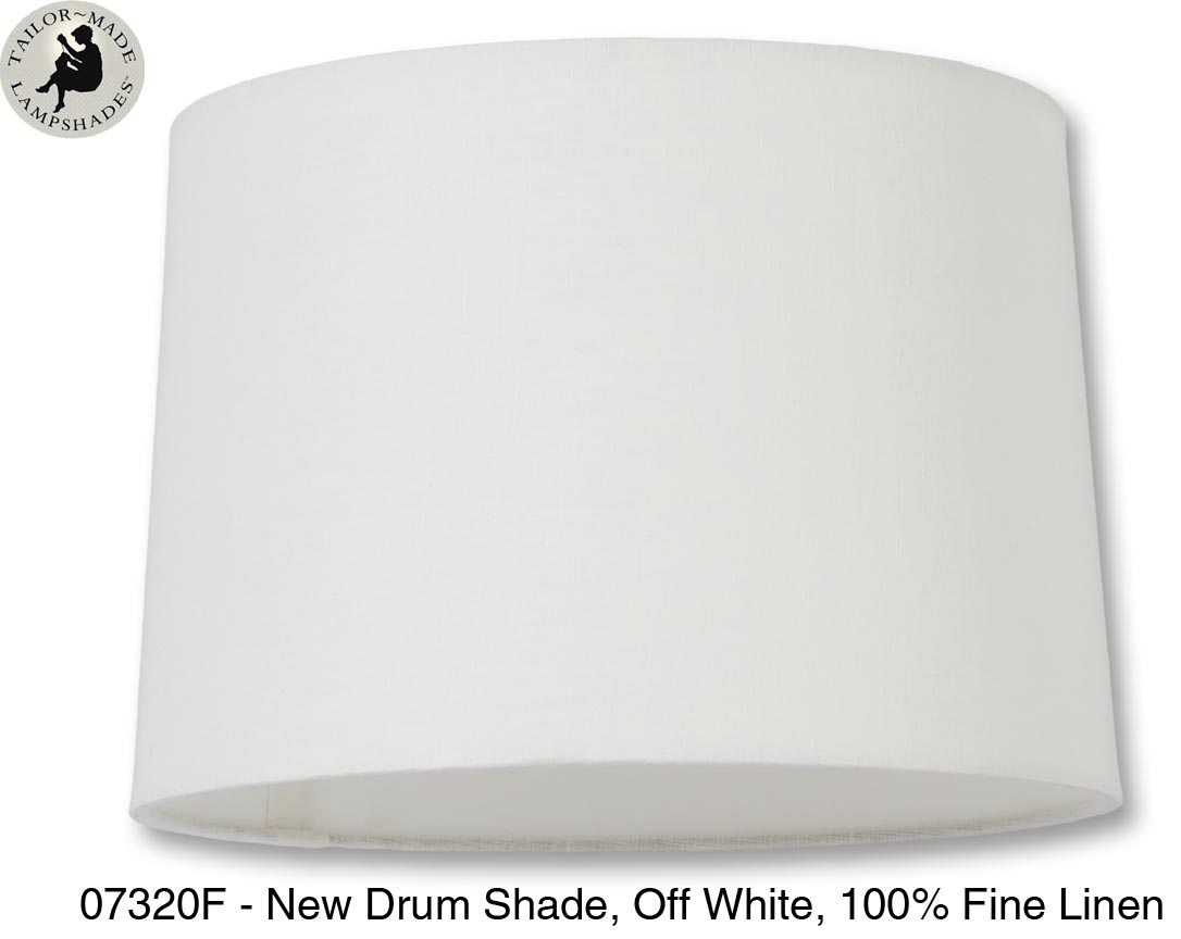 New Drum Style Lamp Shades - Eggshell Color, 100% Fine Linen Material