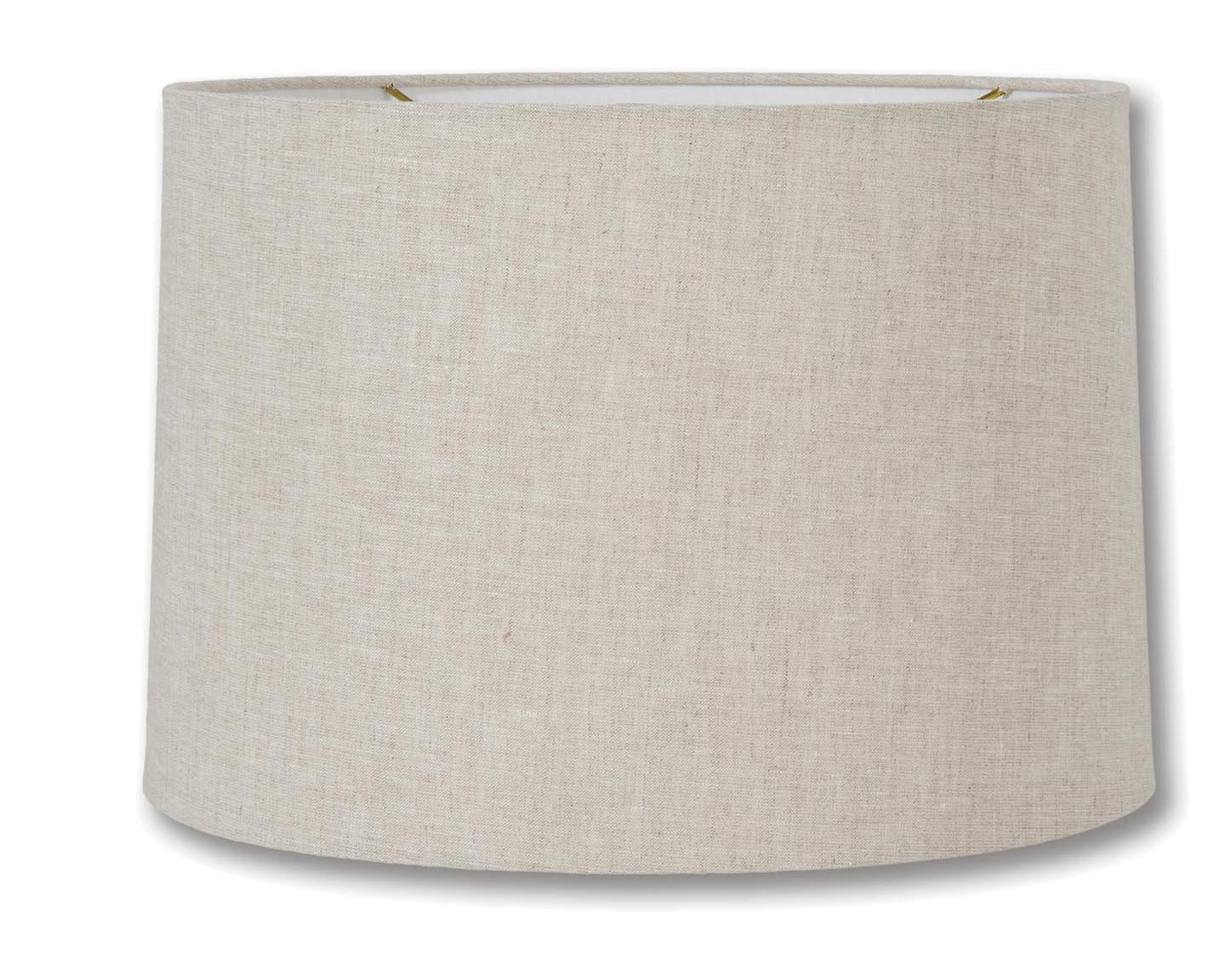 New Drum Style Lamp Shades - Natural Color, 100% Fine Linen Material