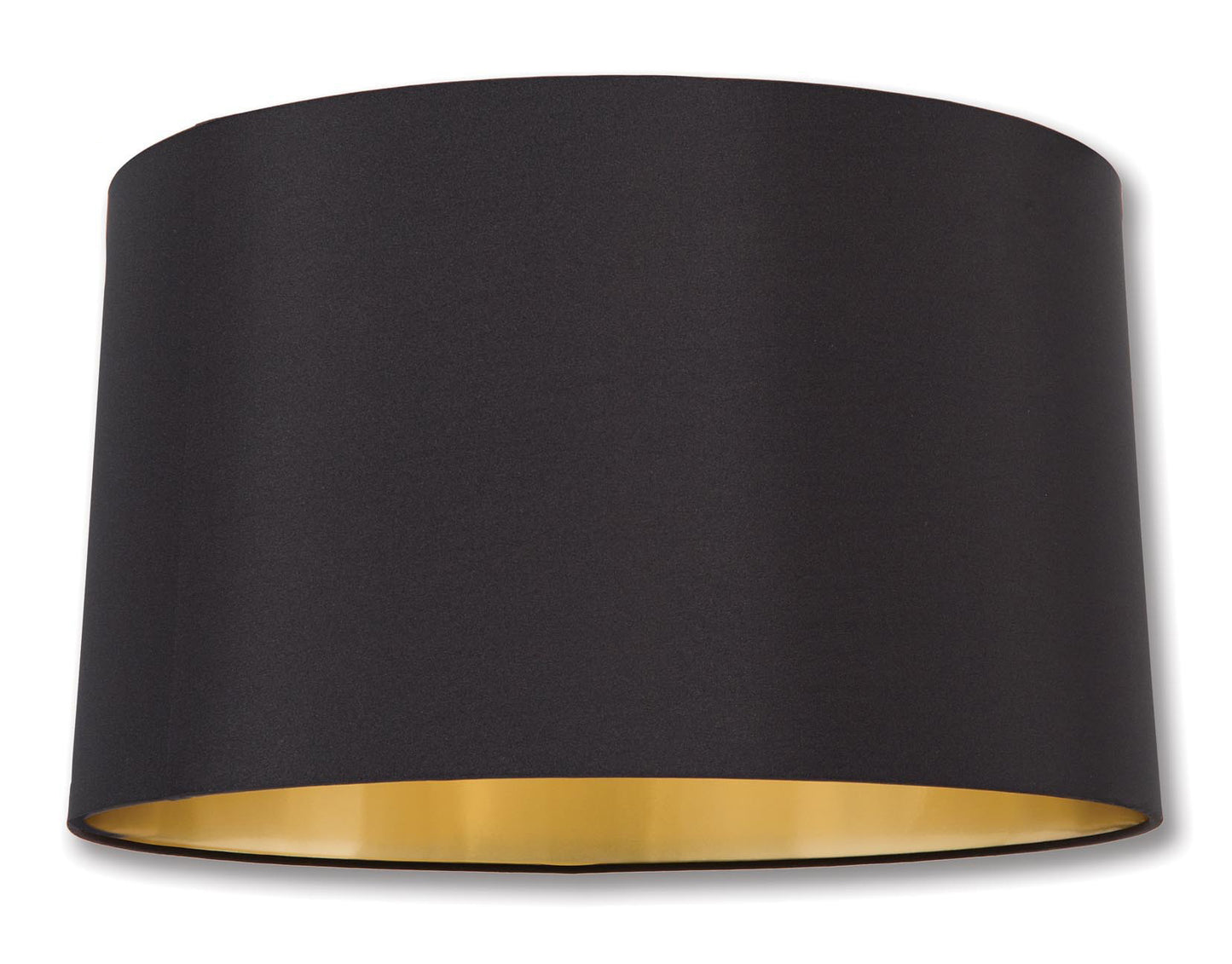 New Drum Style Lamp Shades - Black Color, Microfiber Chiffon Material w/Gold Foil Lining