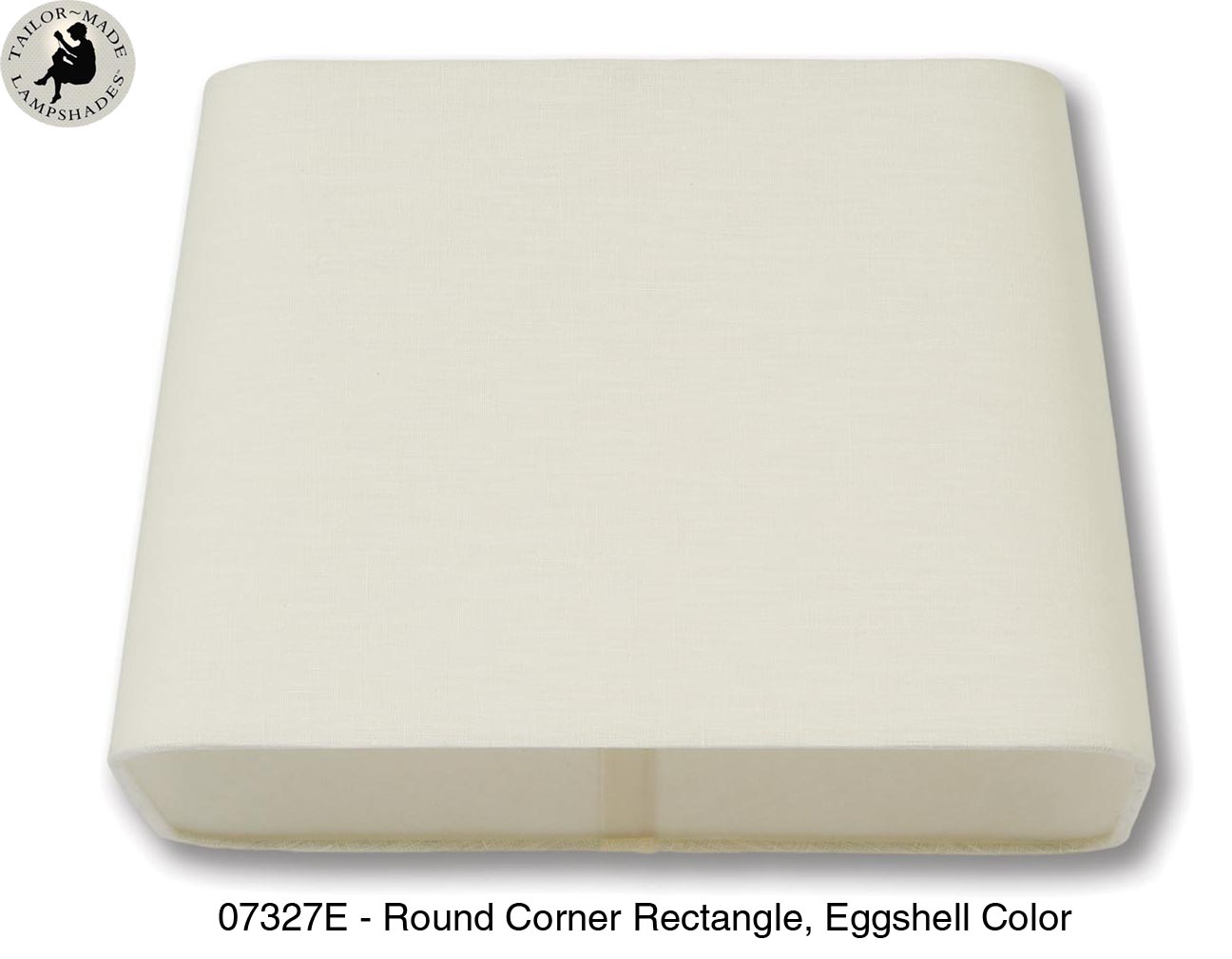Round Corner Rectangle Hardback Shades - Eggshell Color, 100% Fine Linen