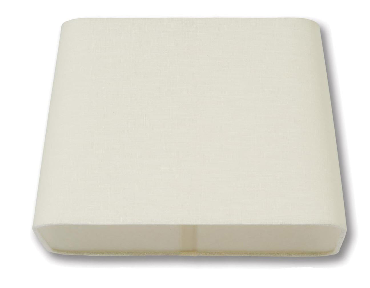 Round Corner Rectangle Hardback Shades - Off White Color, 100% Fine Linen