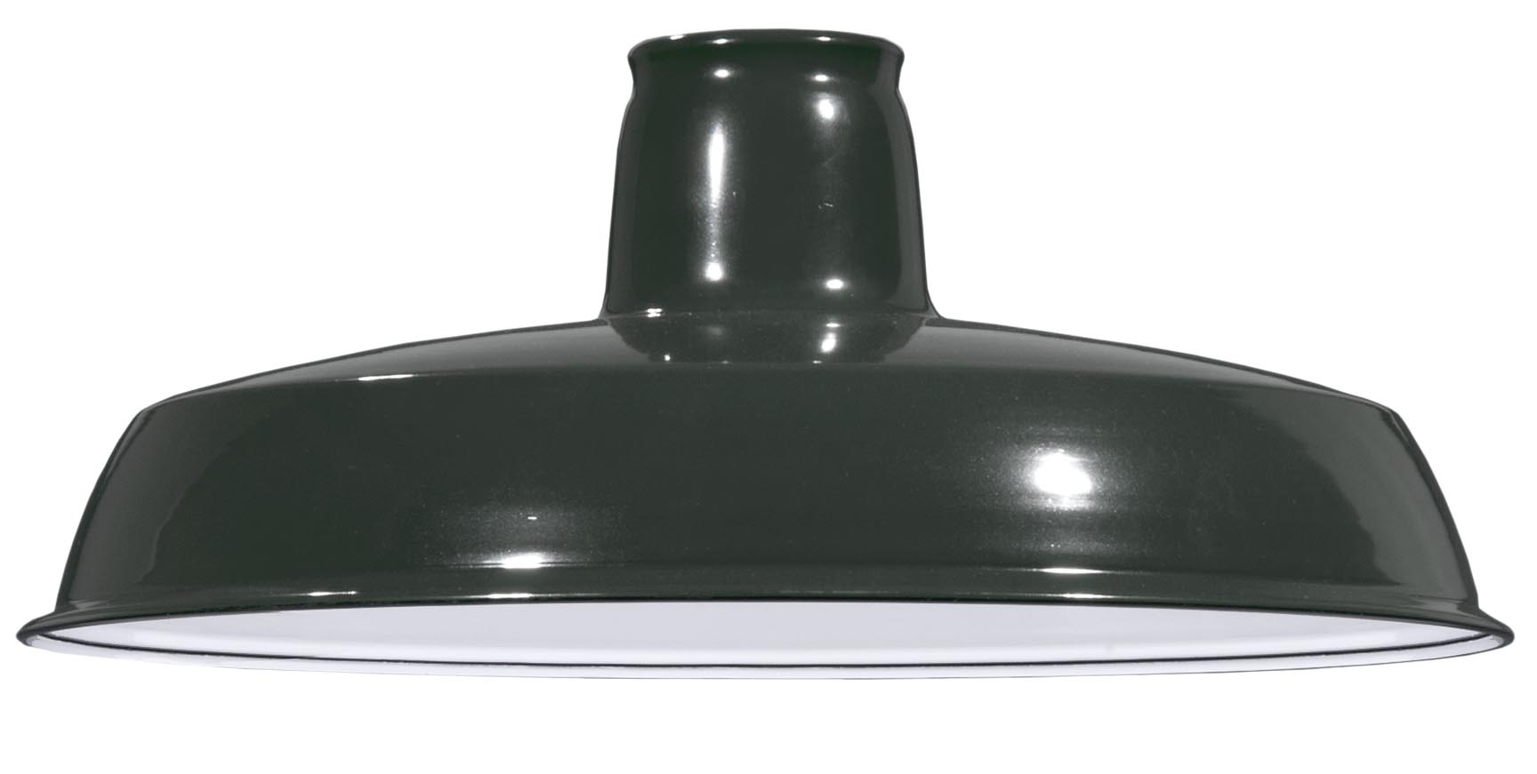 12 1/16" Dia. Black Enamel, Industrial Benjamin Style Metal Lamp Shade, 2-1/4 inch lip fitter