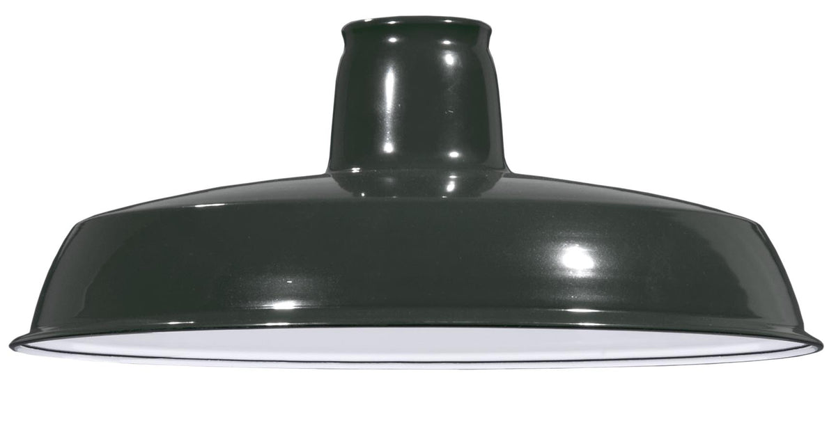 12 1/16" Dia. Black Enamel, Industrial Benjamin Style Metal Lamp Shade ...