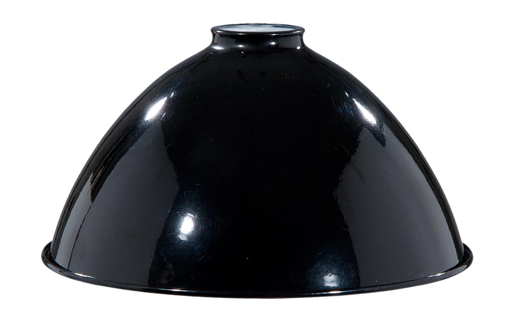 10" Metal Dome Lamp Shade - Black Enamel Finish, 2 1/4" Fitter Size