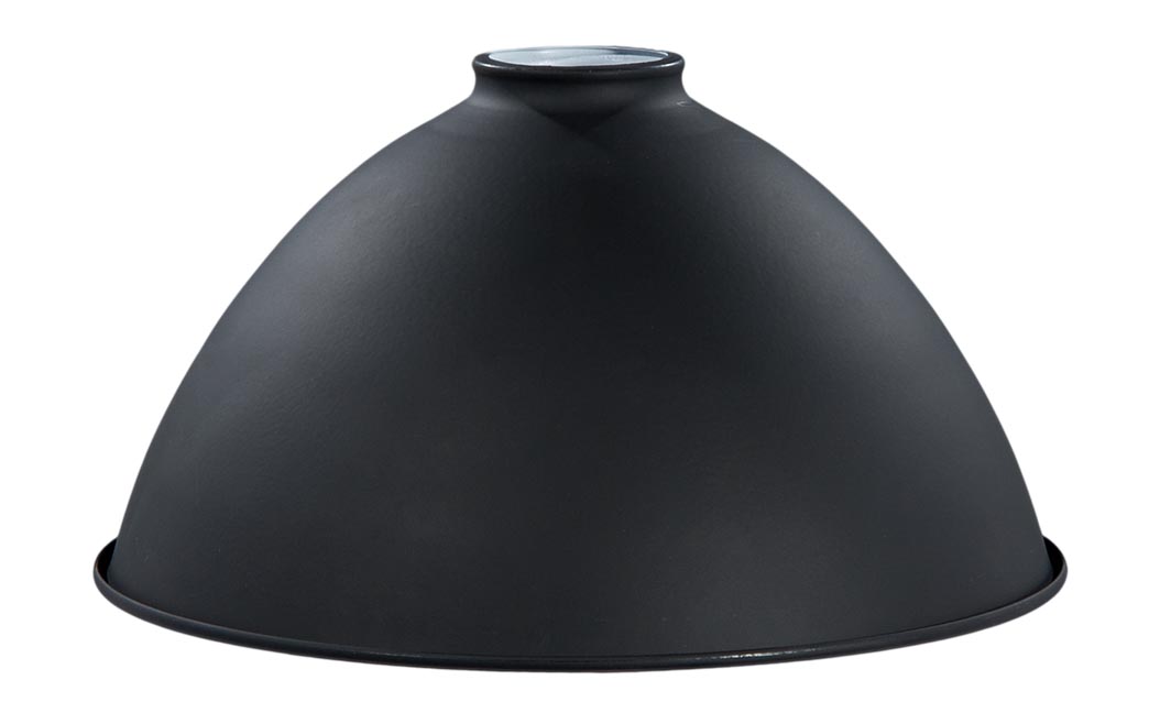 10" Metal Dome Lamp Shade - Satin Black Finish, 2 1/4" Fitter Size