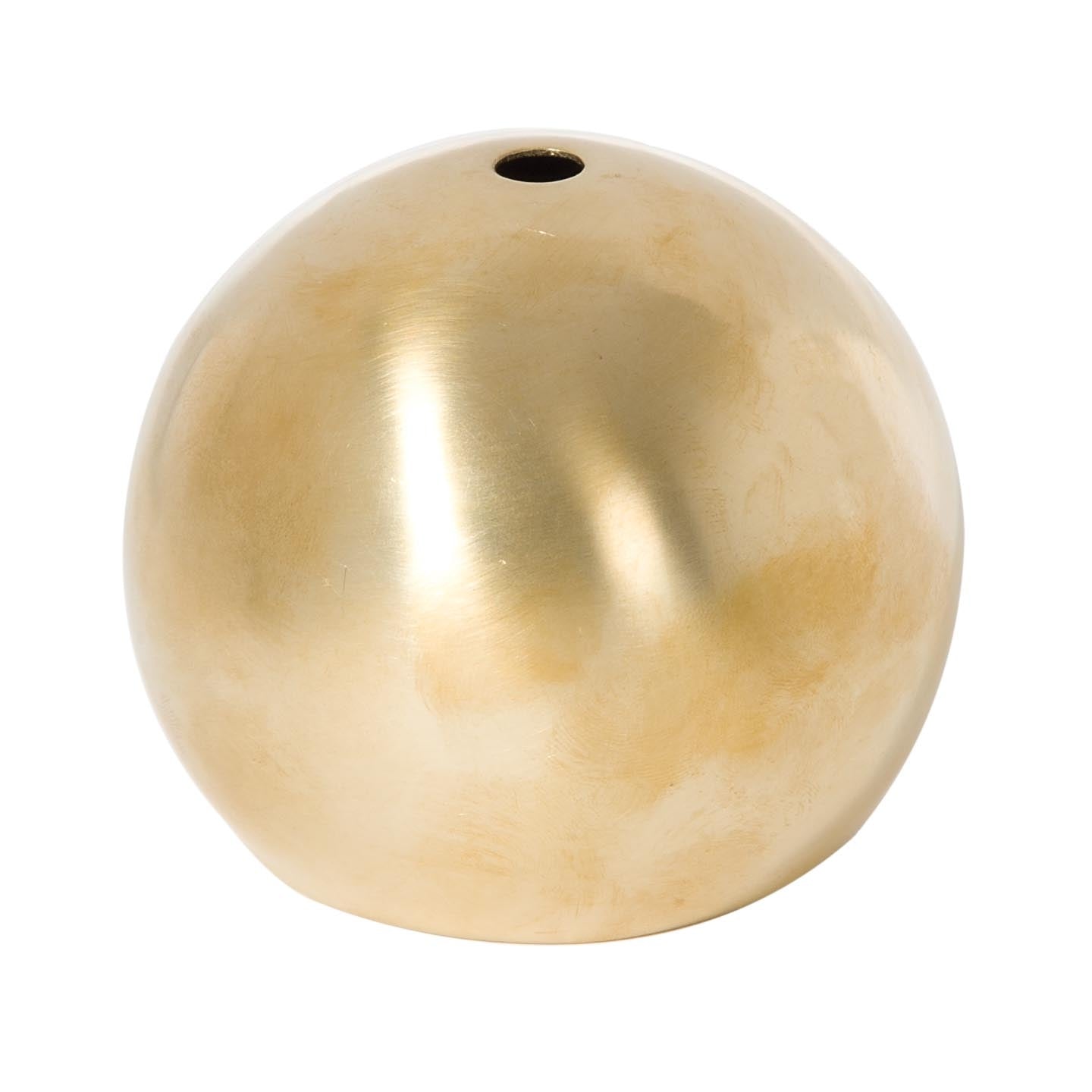 4 Inch Diameter Unfinished Satin Brass Eyeball-Shaped Metal Lamp Shade