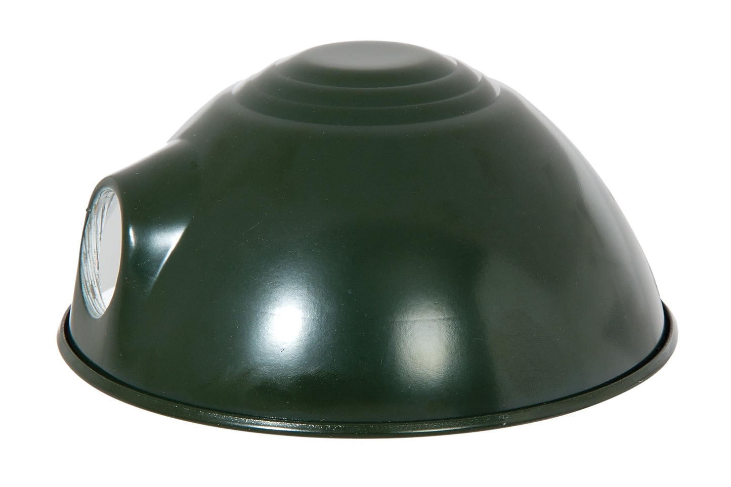 1-1/4 Inch Inner Diameter Fitter Opening On Side & UNO Threaded Green Metal Parabolic Lamp Shade