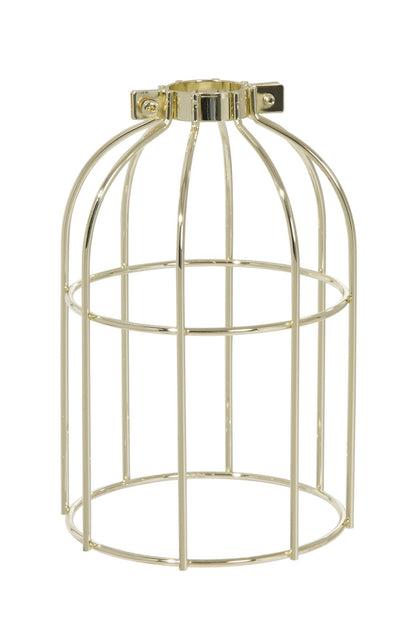 Brass Plated Finish Steel Wire Bulb Cage, Clamp On Socket Type