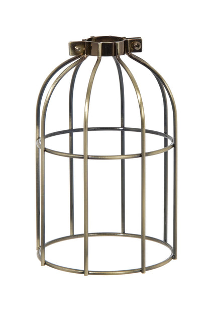 Antique Brass Finish Steel Wire Bulb Cage, Clamp On Socket Type