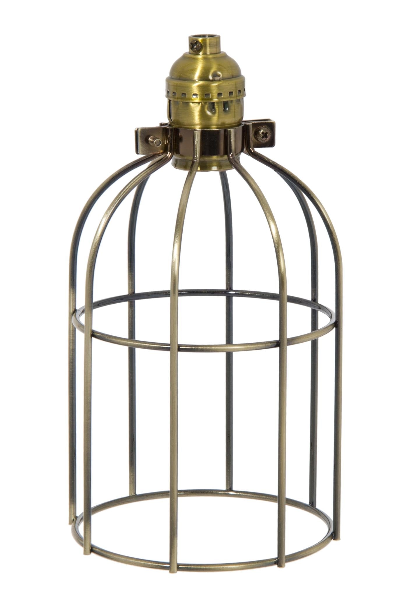 Antique Bronze Finish Steel Wire Bulb Cage, Clamp On Socket Type