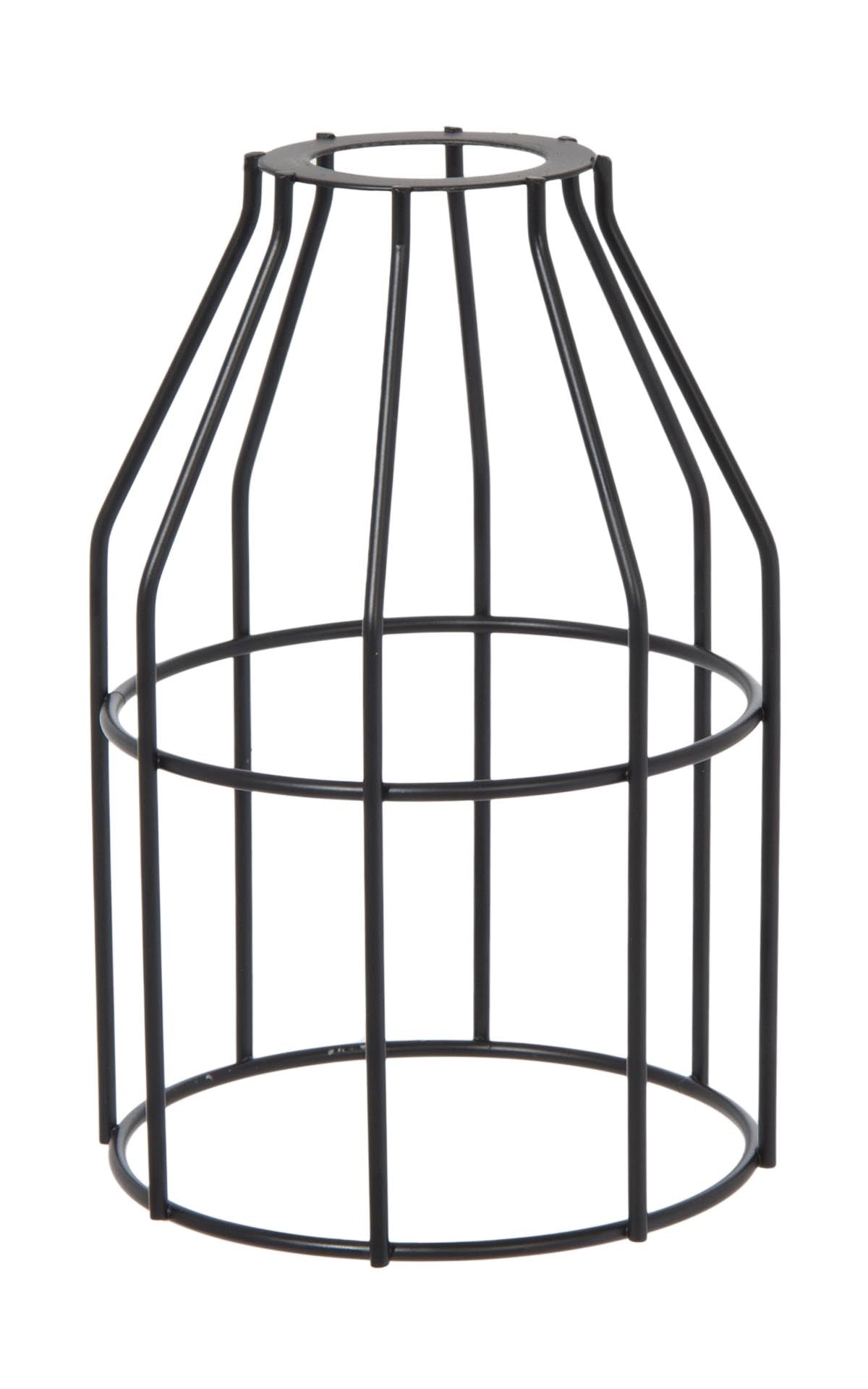 Satin Black Finish Steel Wire Bulb Cage, Slip On Washer Type