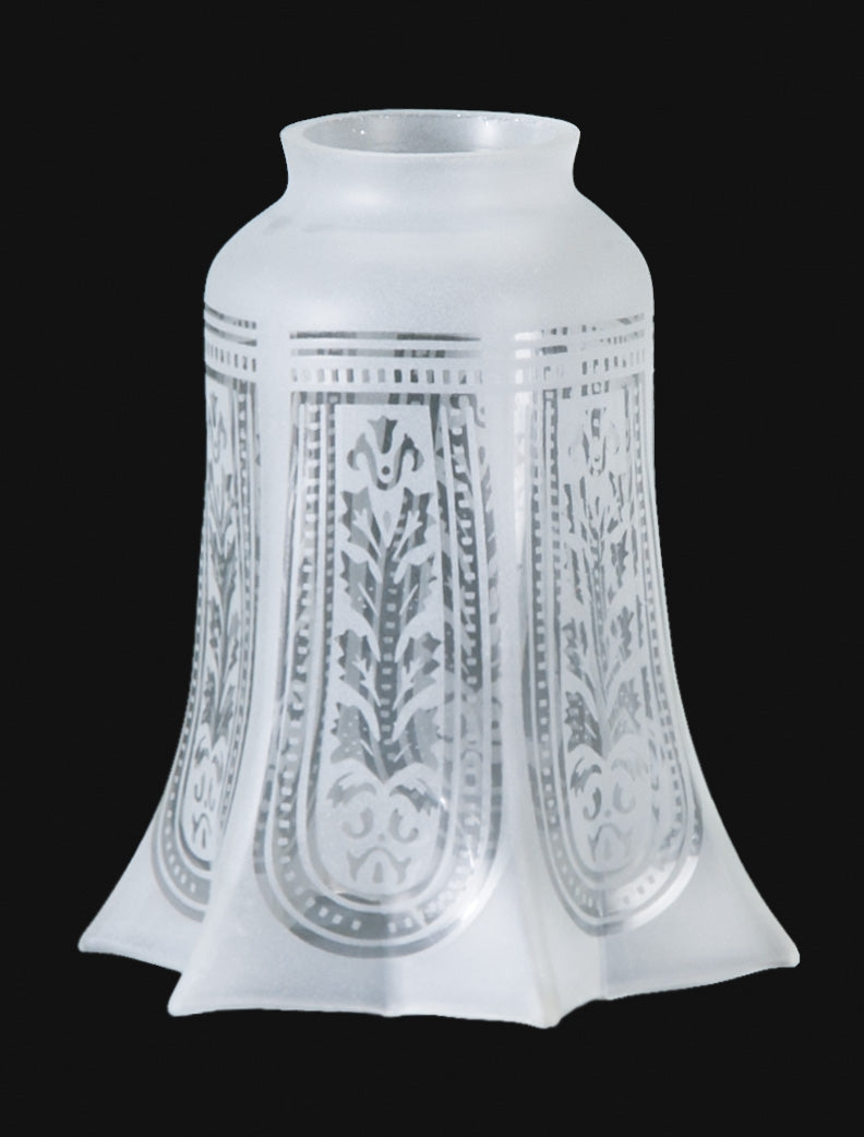 5-3/4 inch tall Long Etched Filigree Fixture Shade, 2-1/4 inch lip fitter
