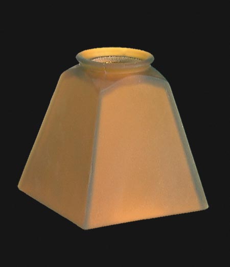 4-1/4 inch tall Satin Amber Mission Fixture Shade, 2-1/4 inch lip fitter