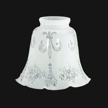 4-1/2 inch tall Fleur-de-lis Etched Fixture Shade, 2-1/4 inch inch fitter