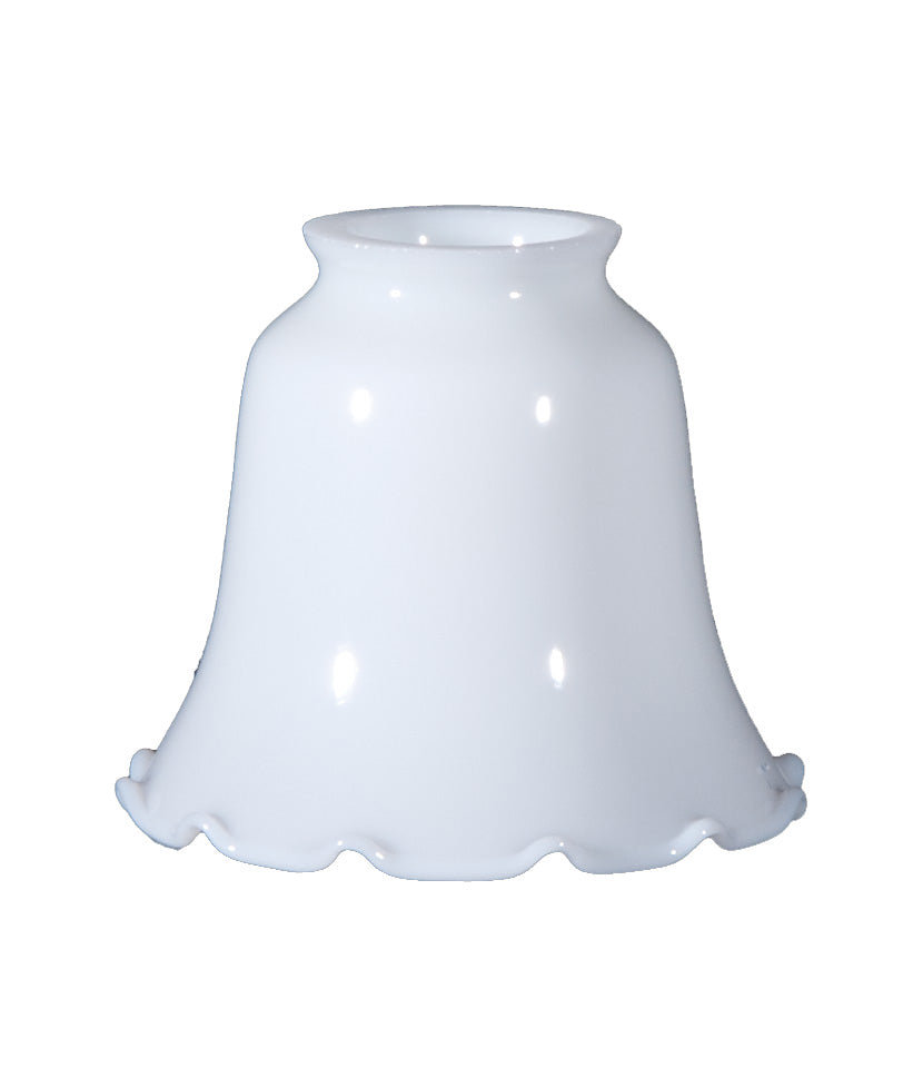 4-3/8 inch tall Crimped Top Opal Fixture Shade, 2-1/4 inch lip fitter