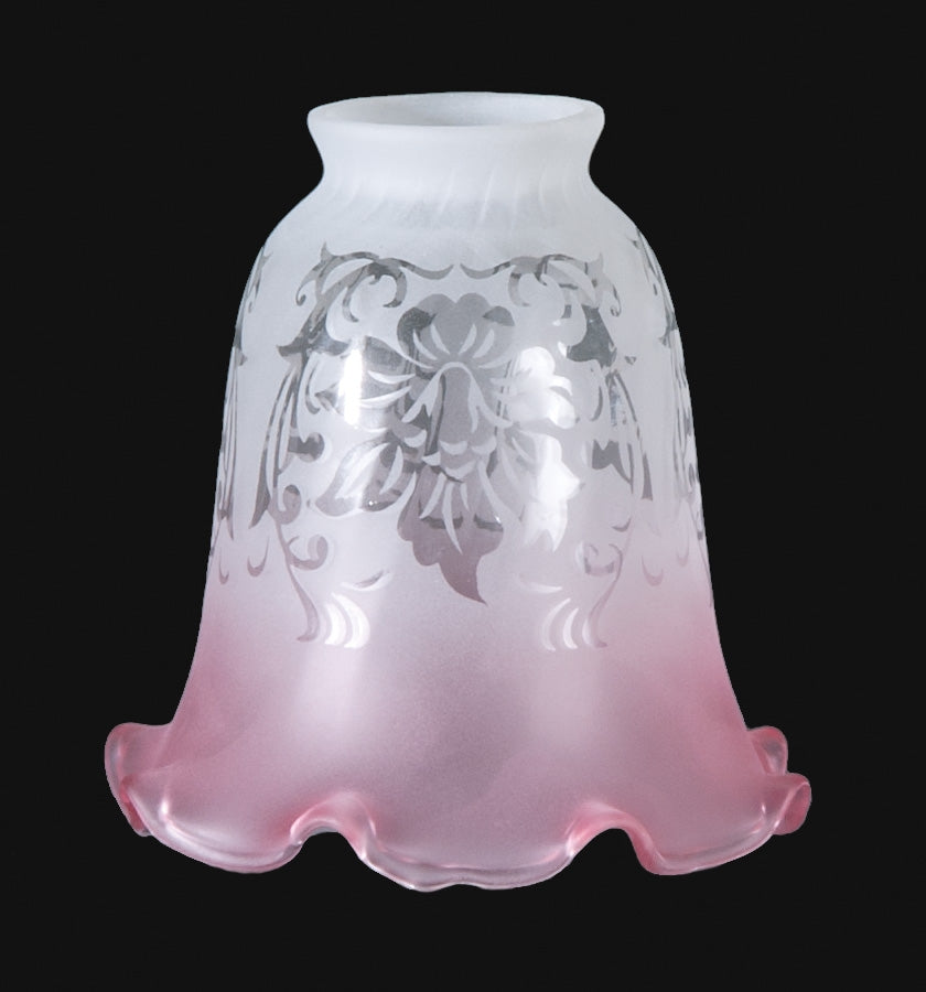 5 inch tall Cranberry Tint Filigree Fixture Shade, 2-1/4 inch lip fitter