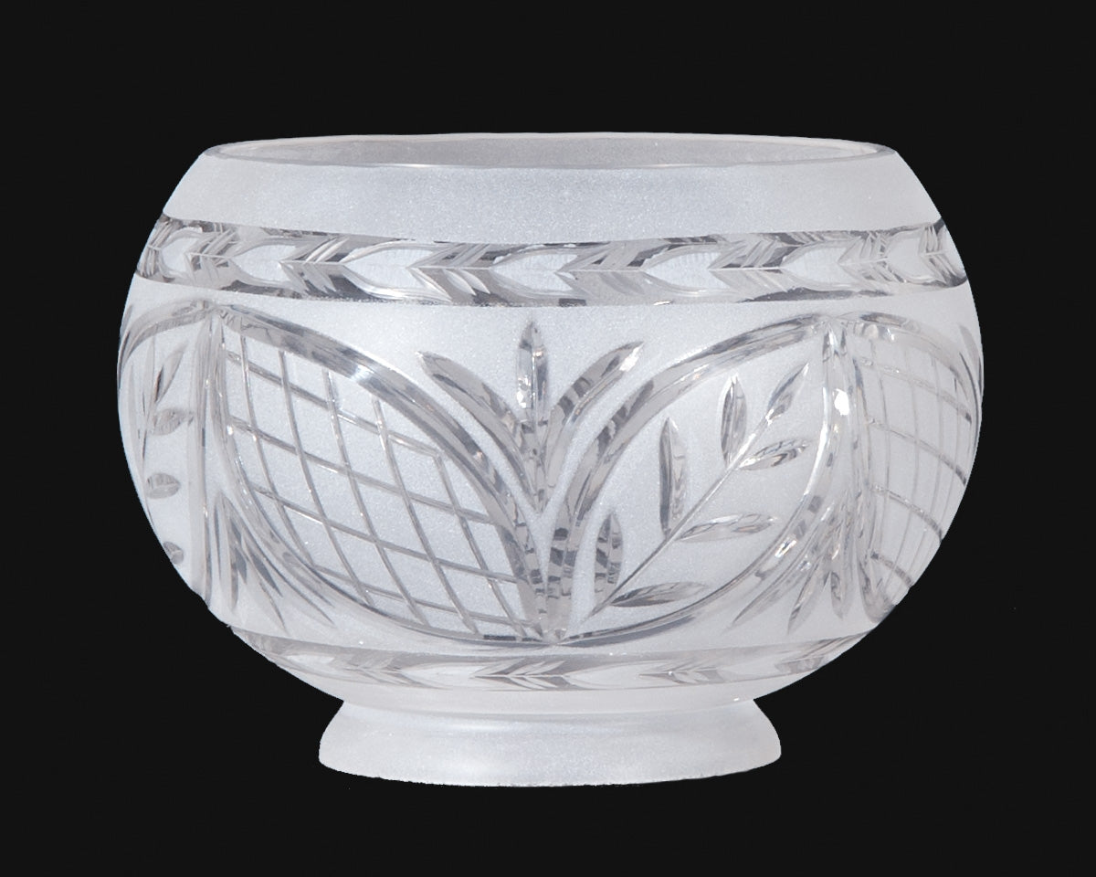 7-3/4 inch diameter Hand Engraved Victorian Gas Shade, 4 inch lip fitter