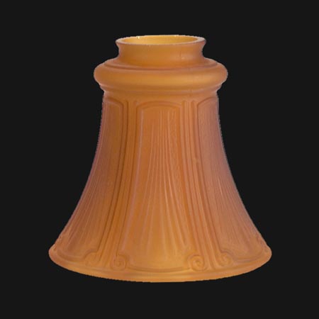 5-1/2 inch tall Satin Amber Pan Light Fixture Shade, 2-1/4 inch lip fitter