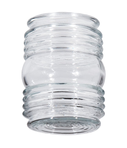 4 1/2" Clear Retro Utility-Type Glass Shade, 3-1/4 inch fitter