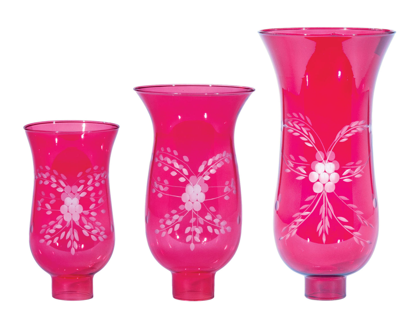 Cranberry Hurricane Shade or Globe Cut Flowers Design, 1-5/8" Fitter Size