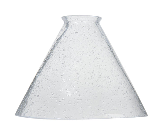 7-3/16" Dia. Clear Seeded Glass Deep Cone Shade, 2-1/4" Fitter 