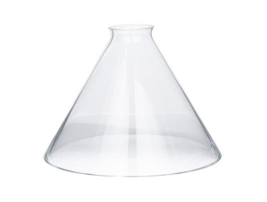 9" Clear Glass Deep Cone Shade, 2 1/4 inch lip fitter