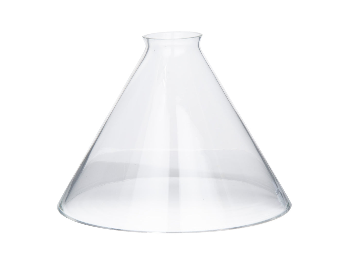 9" Clear Glass Deep Cone Shade, 2 1/4 inch lip fitter