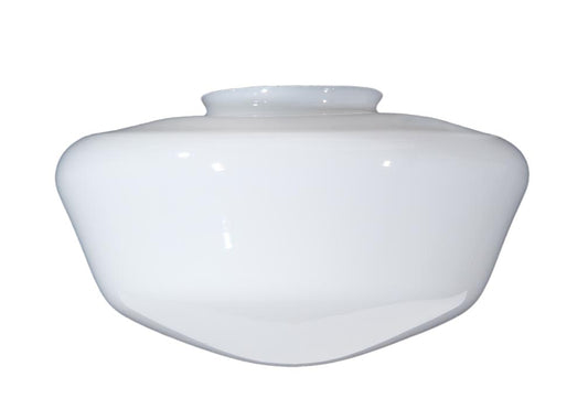 10" Diameter Clear Glass Over Opal Schoolhouse Shade, 4" Fitter