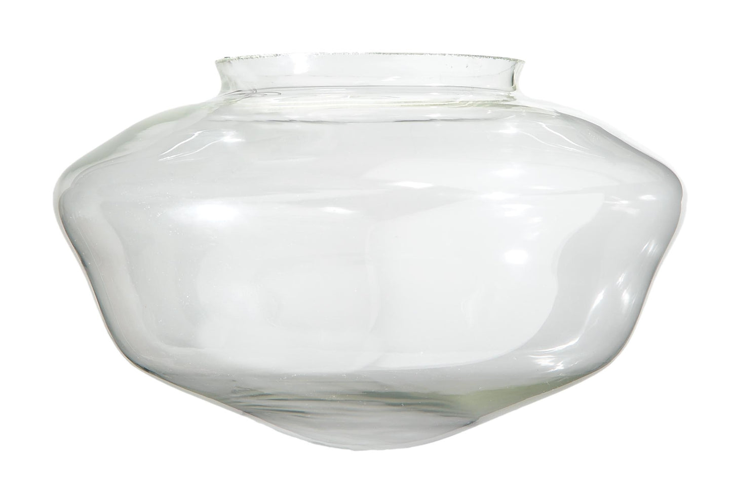 10" Dia. Clear Glass Schoolhouse Shade, 4" Fitter