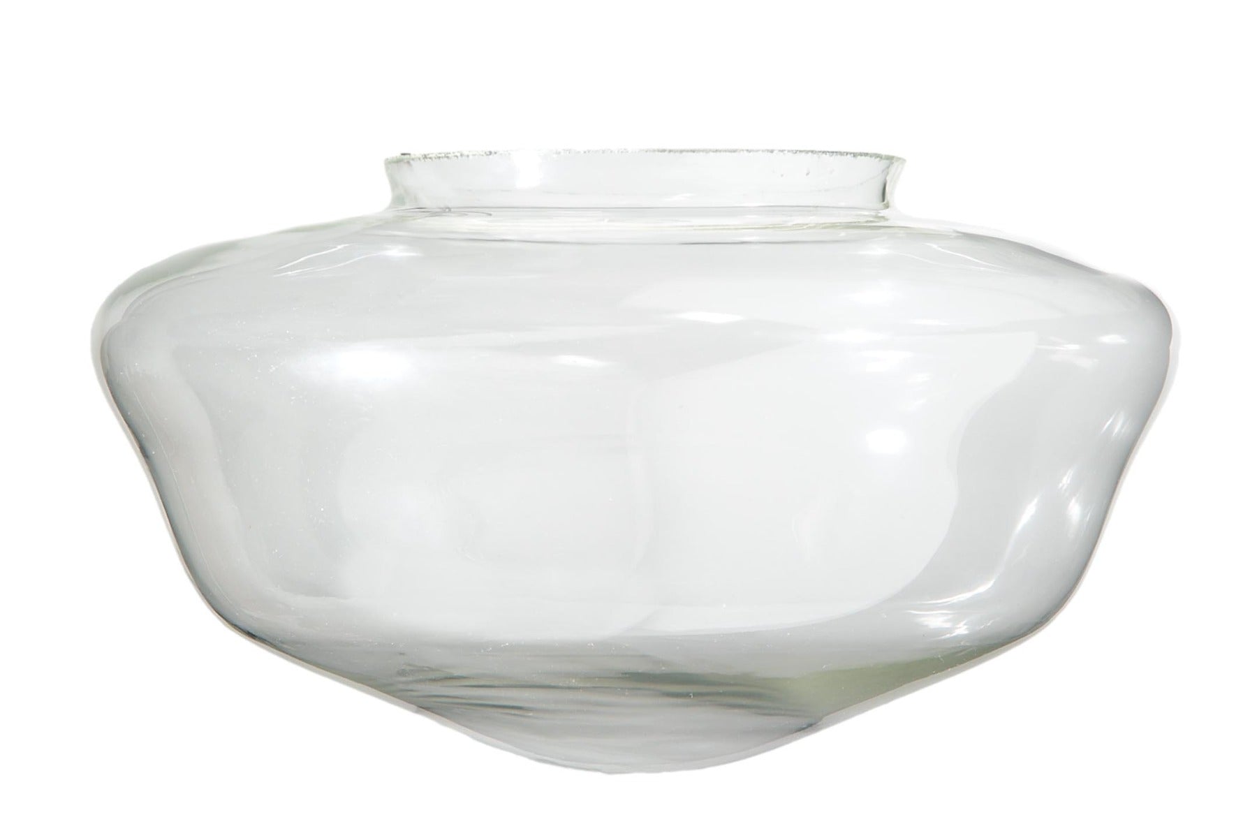 12" Dia. Clear Glass Schoolhouse Shade, 6" Fitter