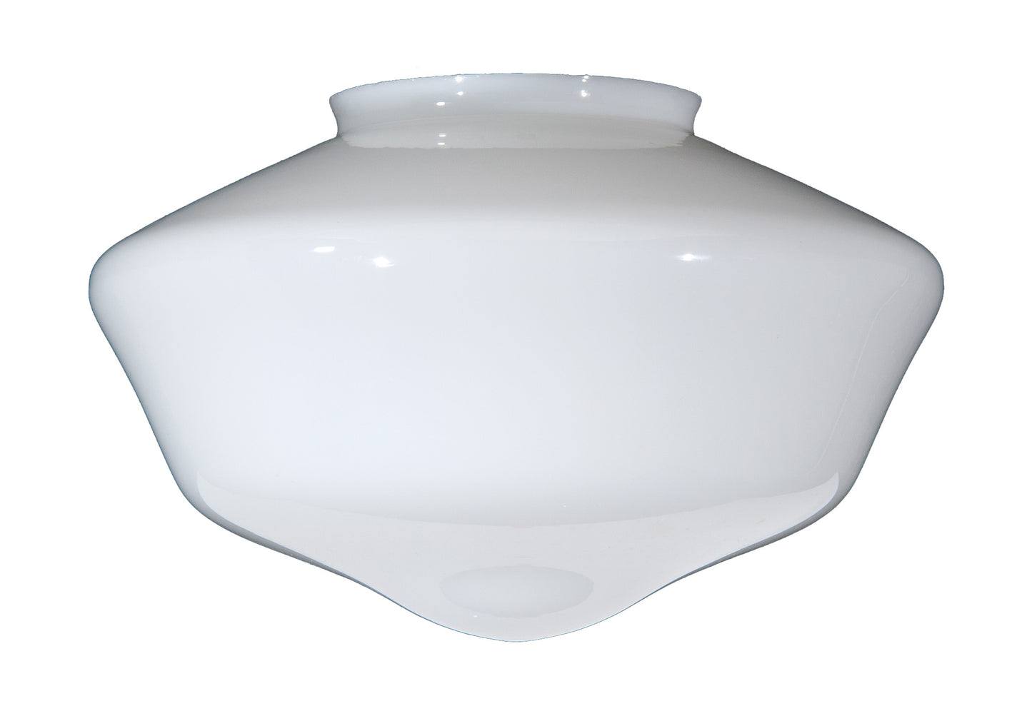 14" Opal Glass Schoolhouse Shade, 6 inch lip fitter