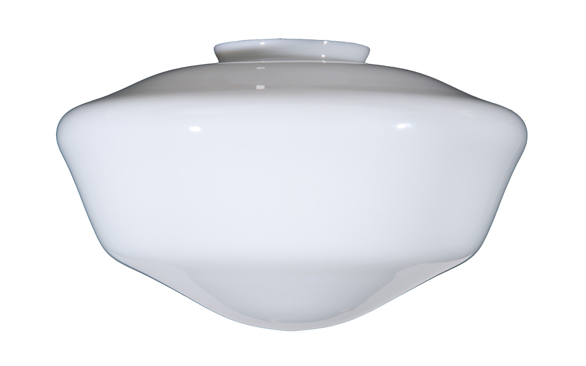 18" Opal Schoolhouse Shade, 6 inch lip fitter