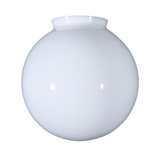8" Opal Glass Ball Lamp Shade, 4 inch lip fitter