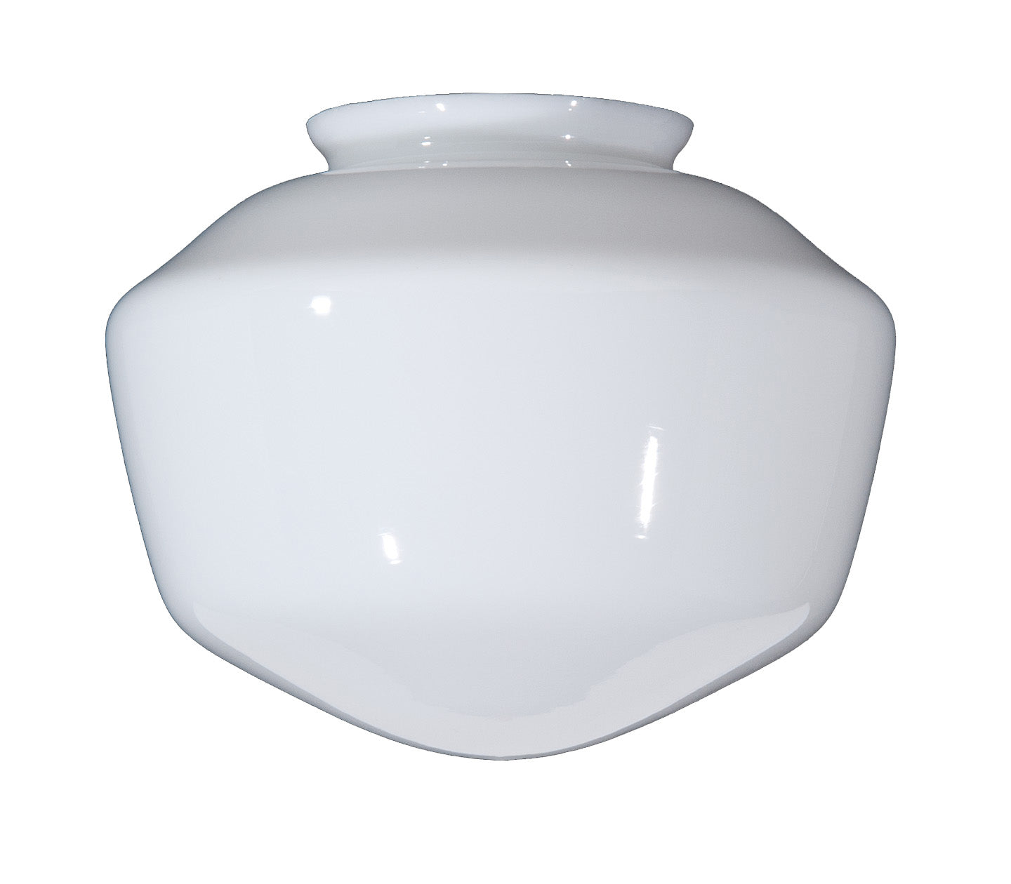 8 1/2" Opal Schoolhouse Shade, 4 inch lip fitter