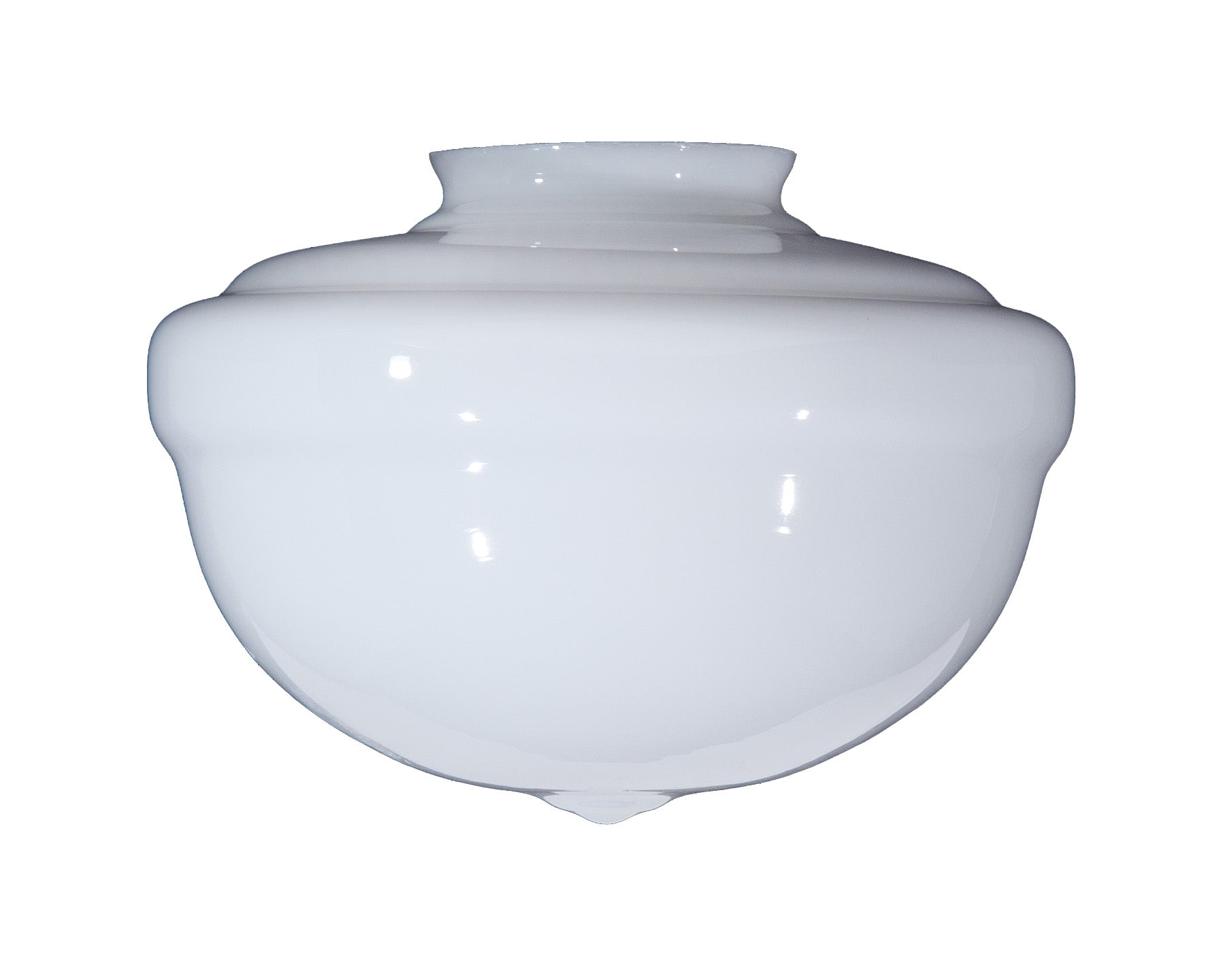 10" Opal Schoolhouse Shade, 4 inch lip fitter
