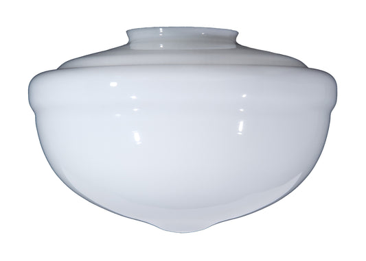 16" Opal Schoolhouse Shade, 6 inch lip fitter