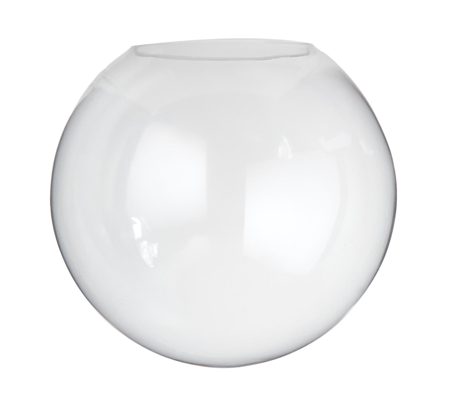 8" Dia. Clear Glass Neckless Ball Shade, 4" Top Opening