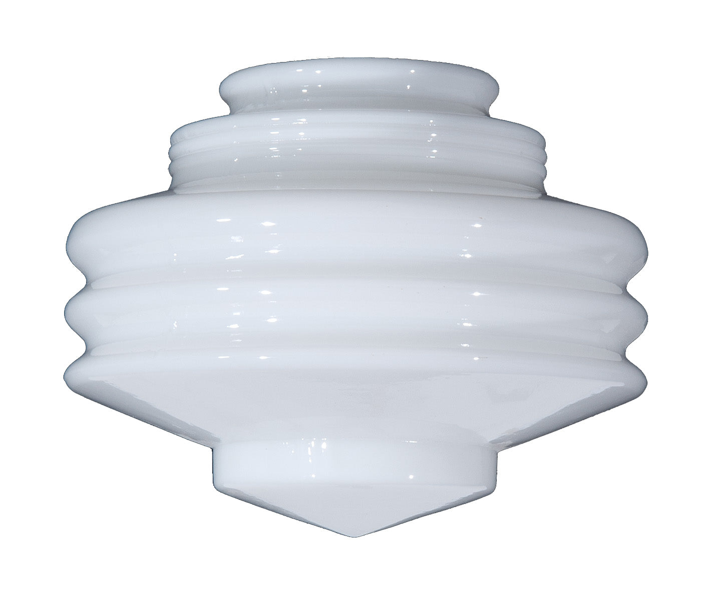 8" Stacked Disc Design Art Deco Pendant Shade, 4 inch lip fitter