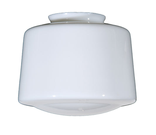 8" Opal Glass Schoolhouse Shade, 4 inch lip fitter