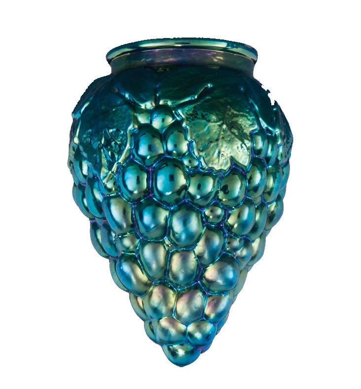 3 1/4" Fitter, Blue Iridescent Art Glass Grapes Pendant Shade, 7 inch tall