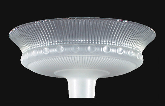 15 1/2" Etched Rib And Clear Top Torchiere, 2-3/4 inch fitter