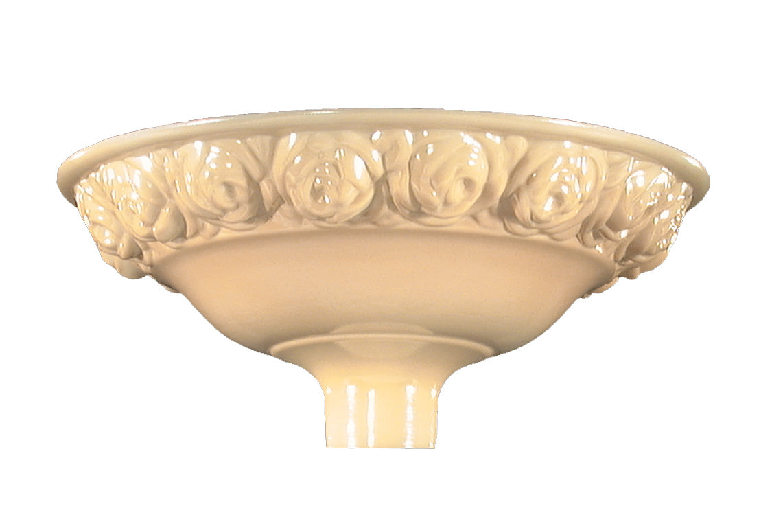 16" Nu-gold Embossed Torchiere, Roses Design, 2-3/4 inch fitter