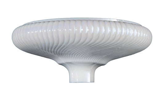 16" Opal Raised Rib Swirl Torchiere Shade w/Pearl Luster, 2-3/4 inch fitter