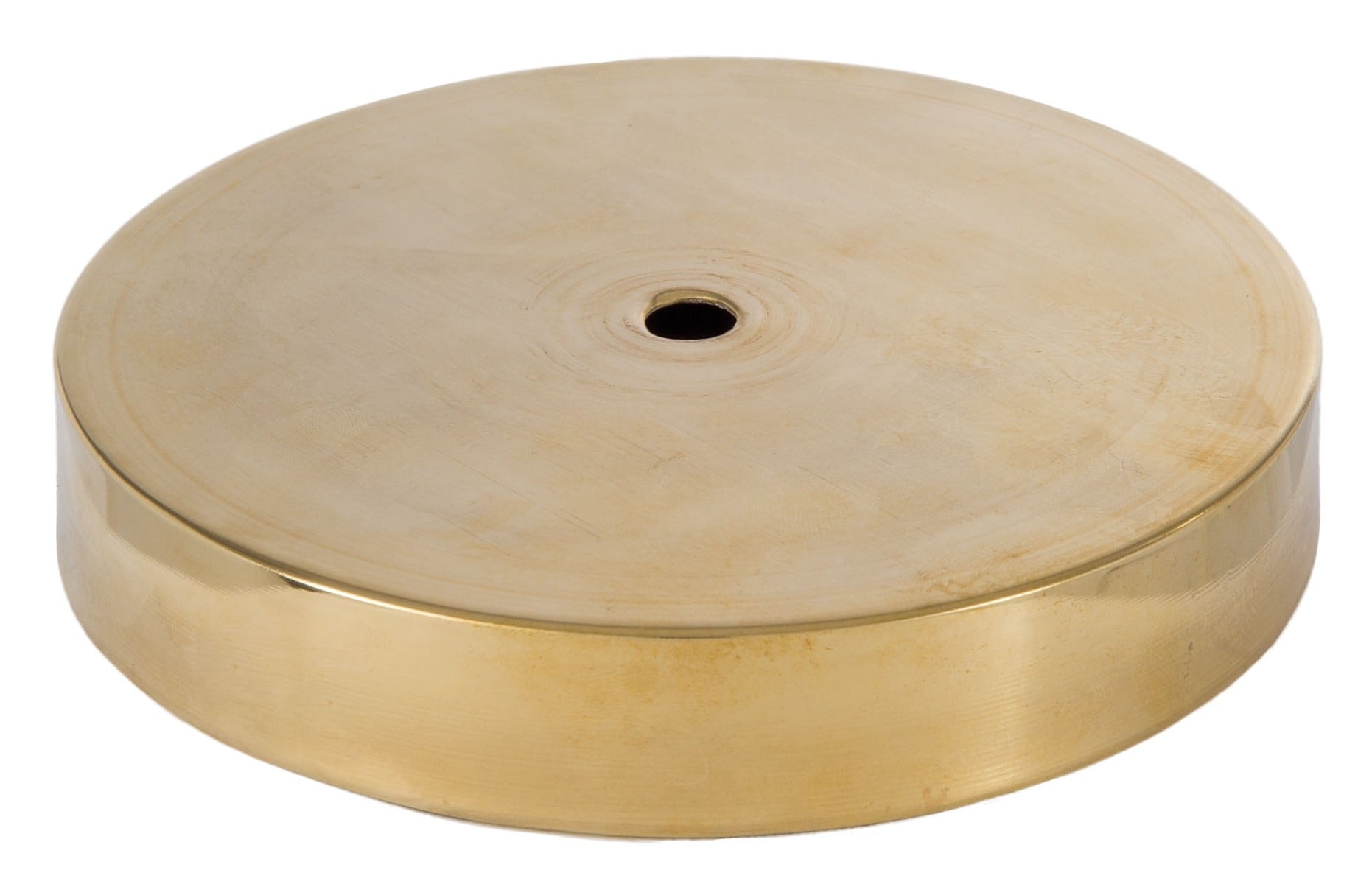 Spun Brass Lamp Base no Wire Hole, Choice of 4 or 5" Dia. and FINISH