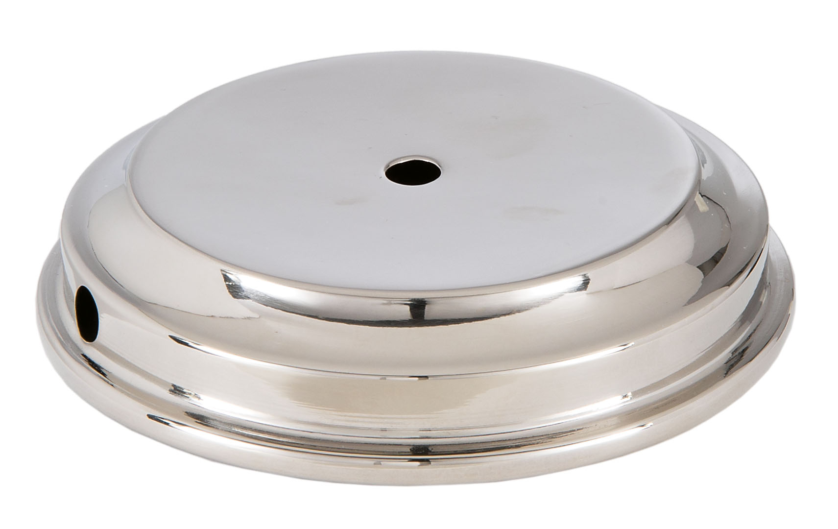 Nickel Finish Flaired Disc Solid Brass Lamp Base, Choice of Size 4 to 6" Dia. 