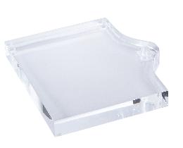 Rectangular Footed Clear Acrylic Bases with Off-set Hole - CHOICE of 2 Sizes