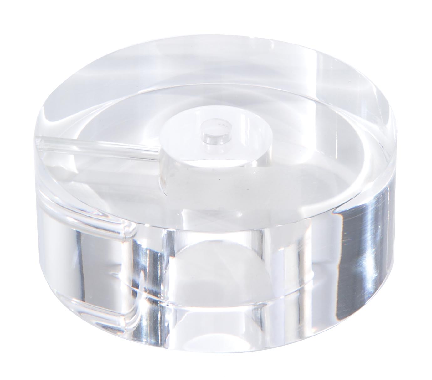 2" Thick, Round, Clear Acrylic Lamp Bases - CHOICE of 5 Sizes