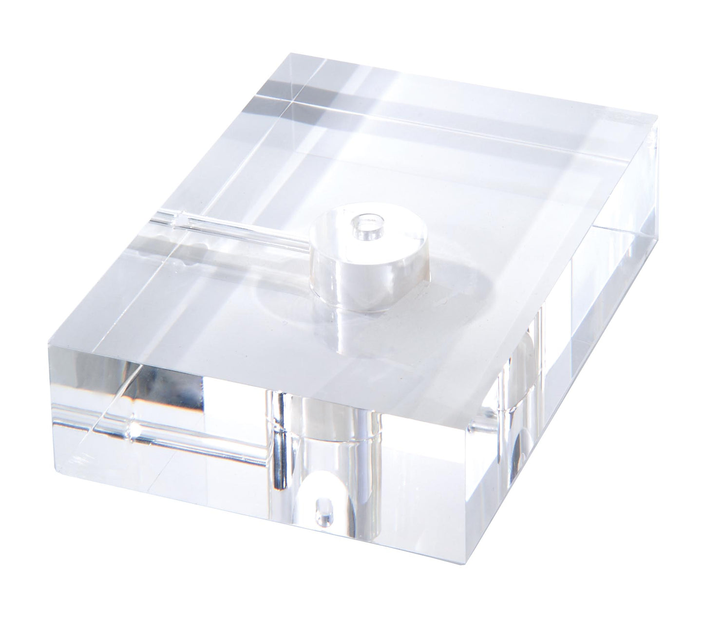 2" Thick, Rectangular, Clear Acrylic Lamp Bases - Choice of 2 Sizes
