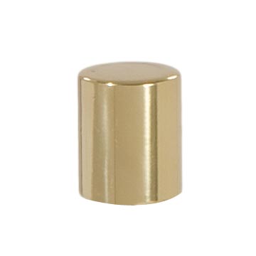 Short, Drum Style Brass Lamp Finial - Polished and Lacq., 5/8" ht.